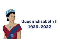 Queen Elizabeth Young Portrait 1926 2022 Blue British United Kingdom National Europe Country Vector Illustration Abstract Design
