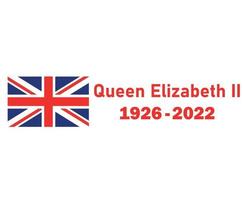 Queen Elizabeth 1926 2022 Red And British United Kingdom Flag National Europe Emblem Symbol Icon Vector Illustration Abstract Design Element