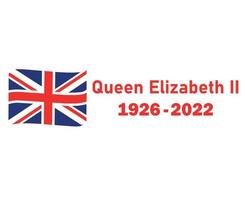 Queen Elizabeth 1926 2022 Red And British the United Kingdom Flag Ribbon National Europe Emblem Icon Vector Illustration Abstract Design Element