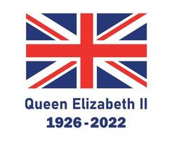 bandera británica del reino unido y reina elizabeth 1926 2022 emblema nacional azul de europa símbolo icono ilustración vectorial elemento de diseño abstracto vector