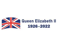Queen Elizabeth 1926 2022 BLue And British United Kingdom Emblem National Europe Flag Vector Illustration Abstract Design Element