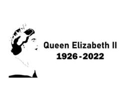 Queen Elizabeth 1926 2022 Face Portrait British United Kingdom National Europe Country Vector Illustration Abstract Design Black