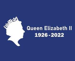 Elizabeth Queen 1926 2022 White Face Portrait Queen British United Kingdom National Europe Country Vector Illustration Abstract Design With Blue Background