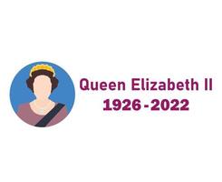 Elizabeth Queen 1926 2022 Face Portrait British United Kingdom National Europe Country Vector Illustration Abstract Design