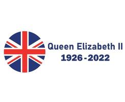 Queen Elizabeth 1926 2022 Blue And British United Kingdom Flag Emblem National Europe Icon Vector Illustration Abstract Design Element