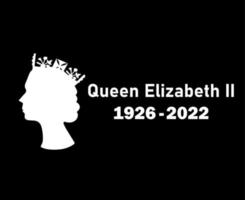 Elizabeth Queen 1926 2022 White Face Portrait British United Kingdom National Europe Country Vector Illustration Abstract Design With Black Background