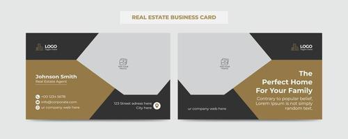 Real Estate Agent and Construction Business Card Template. Creative Real Estate Business card. Modern Home Visiting Card. Name Card Template vector