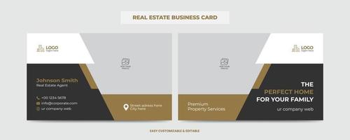 Real Estate Agent and Construction Business Card Template. Creative Real Estate Business card. Modern Home Visiting Card. Name Card Template vector