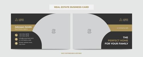 Real Estate Agent and Construction Business Card Template. Creative Real Estate Business card. Modern Home Visiting Card. Name Card Template vector