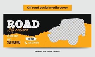 Off-Road Adventure Social Media Cover Photo vector