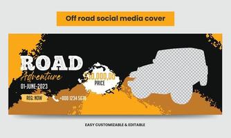 Off-Road Adventure Social Media Cover Photo vector