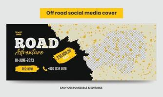 Off-Road Adventure Social Media Cover Photo vector