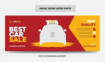 Car sale social media cover photo design template car sale service social media web banner vector