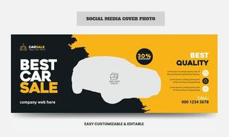 Car sale social media cover photo design template car sale service social media web banner vector