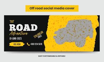 Off-Road Adventure Social Media Cover Photo vector