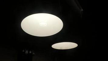 view to light bulb in overhead lamp video