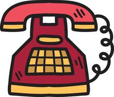 Hand Drawn vintage phone illustration vector