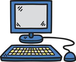 Hand Drawn personal computer illustration vector