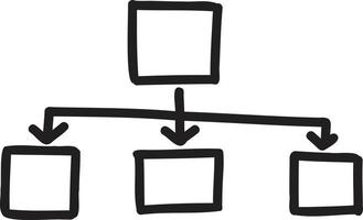 Hand Drawn square connection graph illustration vector