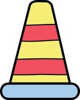 Hand Drawn traffic cone illustration vector