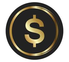 Gold coin icon. Money design. Gold dollar flat symbol. Vector illustration