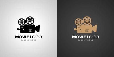 logotipo de película de cine con plantilla de fondo degradado vector