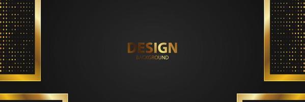 Luxury dark navy background with golden lines and abstract shape. Vector graphic illustration