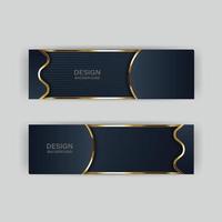 Luxury dark navy background with golden lines and abstract shape. Vector graphic illustration