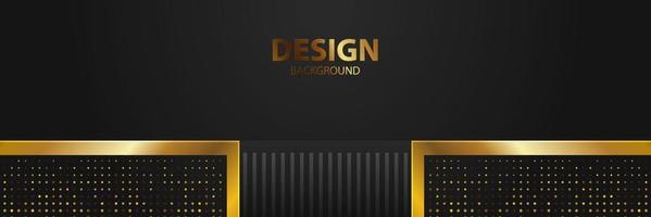 Luxury dark navy background with golden lines and abstract shape. Vector graphic illustration