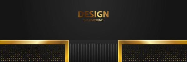 Luxury dark navy background with golden lines and abstract shape. Vector graphic illustration