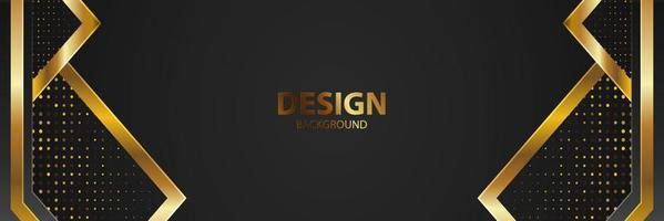 Luxury dark navy background with golden lines and abstract shape. Vector graphic illustration