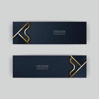 Luxury dark navy background with golden lines and abstract shape. Vector graphic illustration