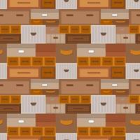 Seamless pattern of drawers and boxes, vintage colors. Vector background