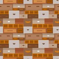 Seamless pattern of drawers and boxes, vintage colors. Vector background