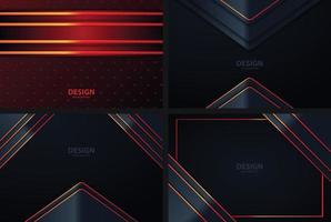 Luxury dark navy background with golden lines and abstract shape. Vector graphic illustration