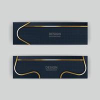 Luxury dark navy background with golden lines and abstract shape. Vector graphic illustration