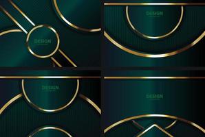 Luxury dark navy background with golden lines and abstract shape. Vector graphic illustration