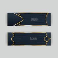 Luxury dark navy background with golden lines and abstract shape. Vector graphic illustration