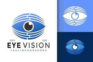 diseño de logotipo de visión ocular, vector de logotipos de identidad de marca, logotipo moderno, plantilla de ilustración vectorial de diseños de logotipos