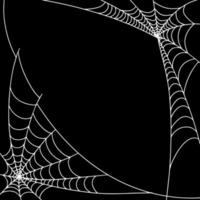 espeluznante marco de telaraña vectorial, esquina para crear un ambiente de Halloween. vector