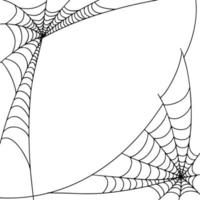 espeluznante marco de telaraña vectorial, esquina para crear un ambiente de Halloween. vector