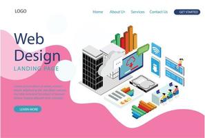 Modern flat design isometric concept of Cloud Technology for banner and website. Landing page template. Data center, software solutions to share informations on digital network. Vector illustration.