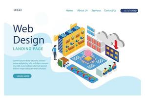 Modern flat design isometric concept of Cloud Library for banner and website. Landing page template. Data center, software solutions to share informations on digital network. Vector illustration.