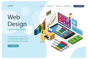 The modern concept of isometric graph analysis and online data processing. online based vector illustration Suitable for Diagrams, Infographics, Game Asset, And Other Graphic Related Assets