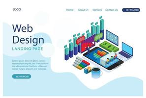 The modern concept of isometric graph analysis and online data processing. online based vector illustration Suitable for Diagrams, Infographics, Game Asset, And Other Graphic Related Assets