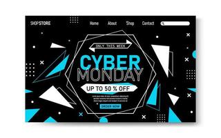 Flat polygonal cyber monday background vector