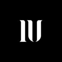 IU I U letter logo design. Initial letter IU uppercase monogram logo white color. IU logo, I U design. IU, I U vector
