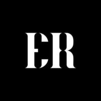 ER Letter Logo Design. Initial letters ER logo icon. Abstract letter ER minimal logo design template. ER letter design vector with black colors. ER logo.