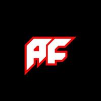 AF letter logo design on black background. AF creative initials letter logo concept. af icon design. AF white and red letter icon design on black background. A F vector