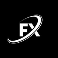 diseño del logotipo de la letra fx fx. letra inicial fx círculo vinculado en mayúsculas logo monograma rojo y azul. logotipo de fx, diseño de fx. efecto, efecto vector